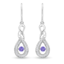 Blue Stone Dacing Jóias de Diamante 925 Silver Dangle Earring Wholesale